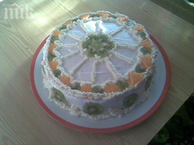 Торта с киви и портокал