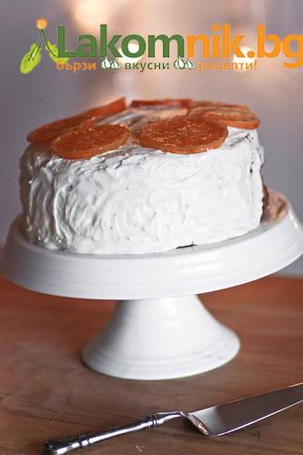 Бяла торта с портокали