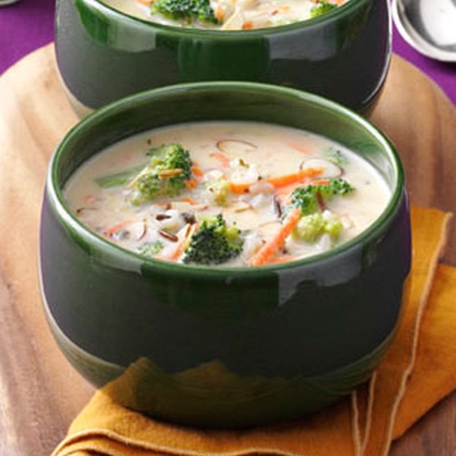 Супа броколи с ориз